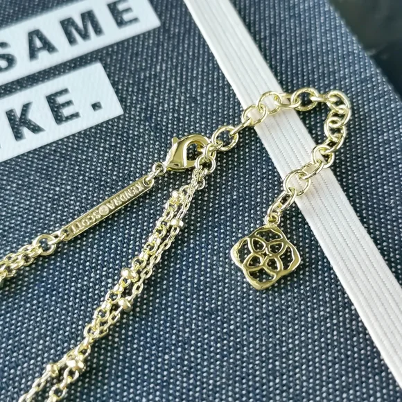 New Gold Kendra Scott Elisa Dichroic Glass Necklace - Picture 3 of 3